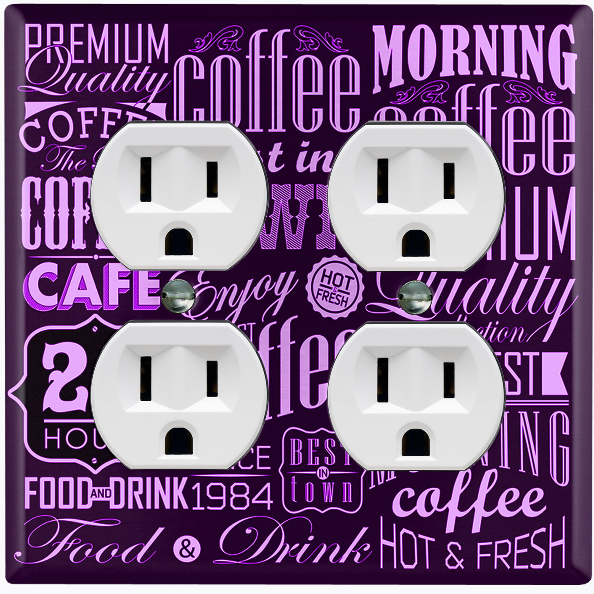 Metal Light Switch Cover Wall Plate For Kitchen Coffee Sign Cafe Diner COF040 