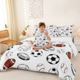 thumbnail image 4 of Erosebridal Rugby Sport Games 7-Piece Bedding Comforter Set,Baseball Football Ball Games Kids King Bedding Sets,Reversible, 4 of 7