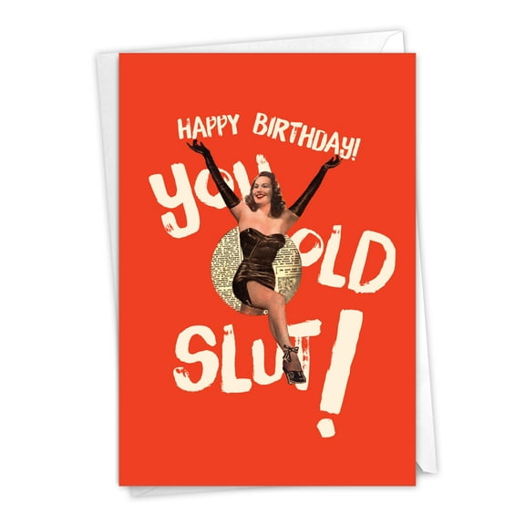 1 Funny Birthday Card with Envelope - Old Sl-t C7020BDB