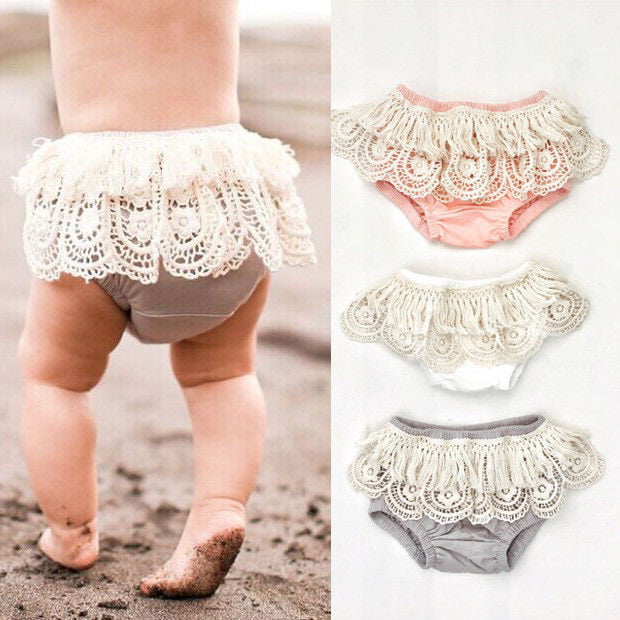Toddler Baby Girl Ruffle PP Pants Bow Bloomers Panty Diaper Nappy Cover Panties