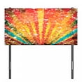 thumbnail image 3 of Diamond Headboard, Pop Art Diamond Sun Rays Beams Shady Stripes Nature Rainbow Design Groovy Graphic, Upholstered Decorative Metal Bed Headboard with Memory Foam, Twin Size, Orange Red, by Ambesonne, 3 of 4