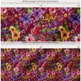 thumbnail image 2 of Soimoi Cotton Cambric Fabric Flower & Leaves Watercolor Printed Craft Fabric by The Yard 56 Inch Wide, 2 of 7