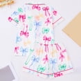 thumbnail image 4 of Conairie Pajama Sets for Women Valentine Bow Print Casual Button Down Shirt And Shorts Pj Set Loungewear Soft Two Piece Holiday Sleepwear White XL, 4 of 6