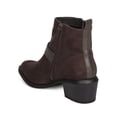thumbnail image 3 of New Women Qupid Thrill01 Faux Suede Pointy Toe Harness Buckle Chunky Heel Bootie, 3 of 6
