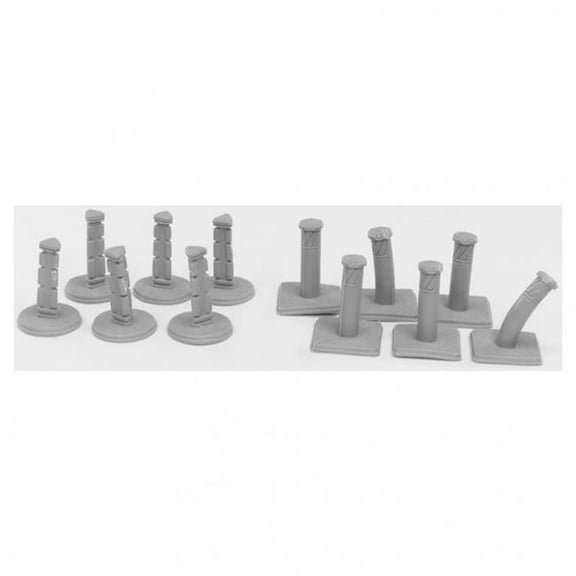 Reaper Miniatures REM49004 Bones Bollards Miniatures, Black - Pack of 12