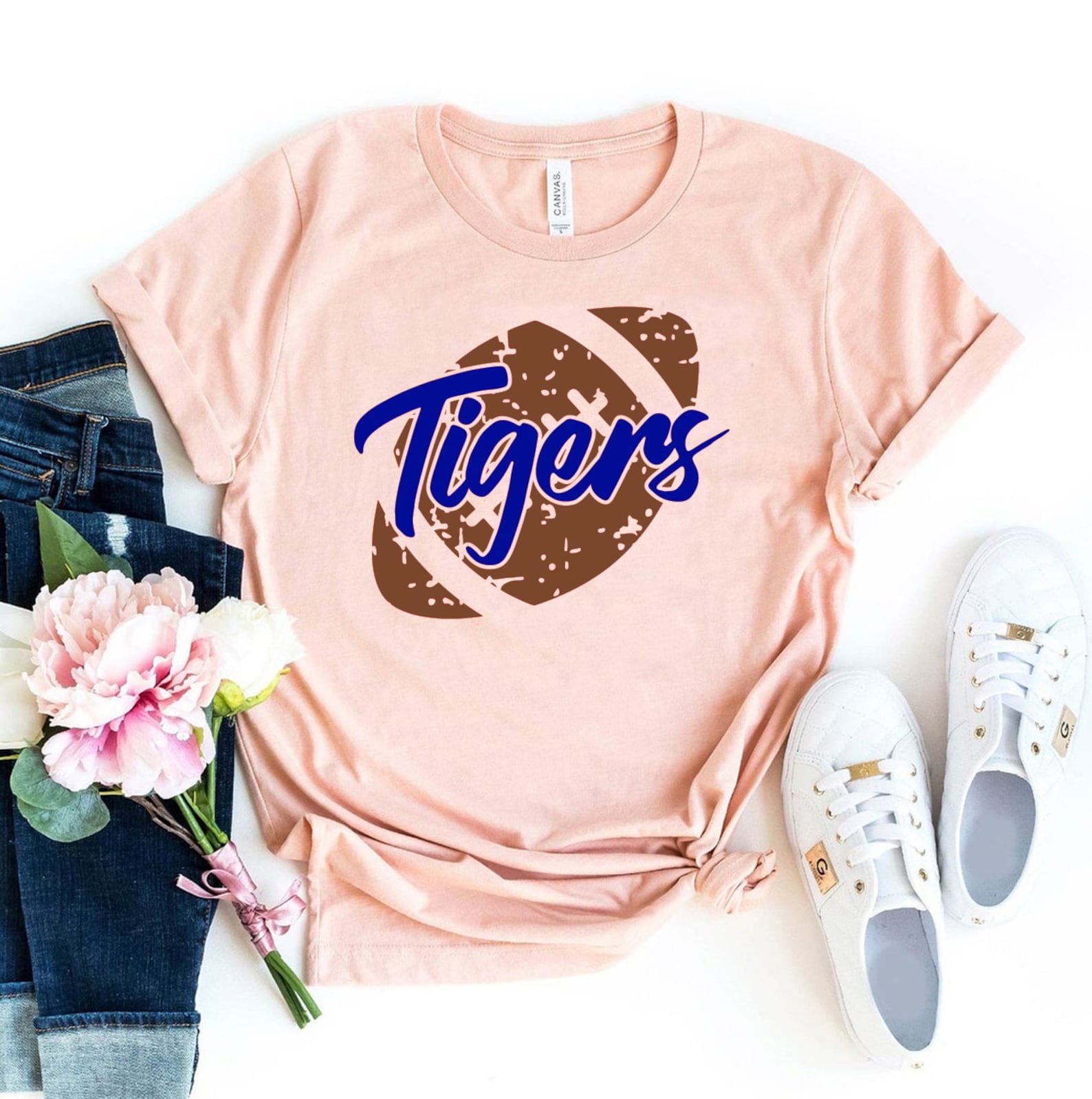 JaneseApparel Tigers Baseball T-Shirt Tiger Lover Shirt King Gift Sunday Tee Mom Top Face Team Women Football Sport Coach School Spirit Fan Cute, Women's, Size