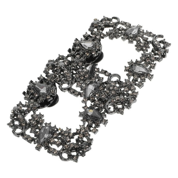 OULII 2Pcs Elegant Detachable Rhinestone Shoe Clips with Metal Buckle for Black Heels Wedding Accessories