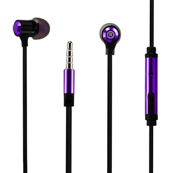 REIKO Écouteurs Intra-Auriculaires Basses avec Micro en Violet