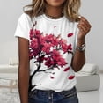 thumbnail image 2 of Camiseta ZOCANIA Graphic Tees para mujer de algodón con estampado floral, 2 of 2