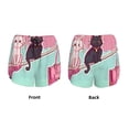 thumbnail image 3 of Balery Cats On Broomstick Pantalones cortos deportivos para mujer con forro y dos bolsillos, elásticos, para entrenamiento, gimnasio, yoga-XX-Large, 3 of 7