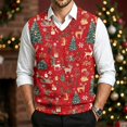 thumbnail image 7 of Mens Christmas Sweater Vests Casual Sleeveless V Neck Knit Pullover Fall, 7 of 7