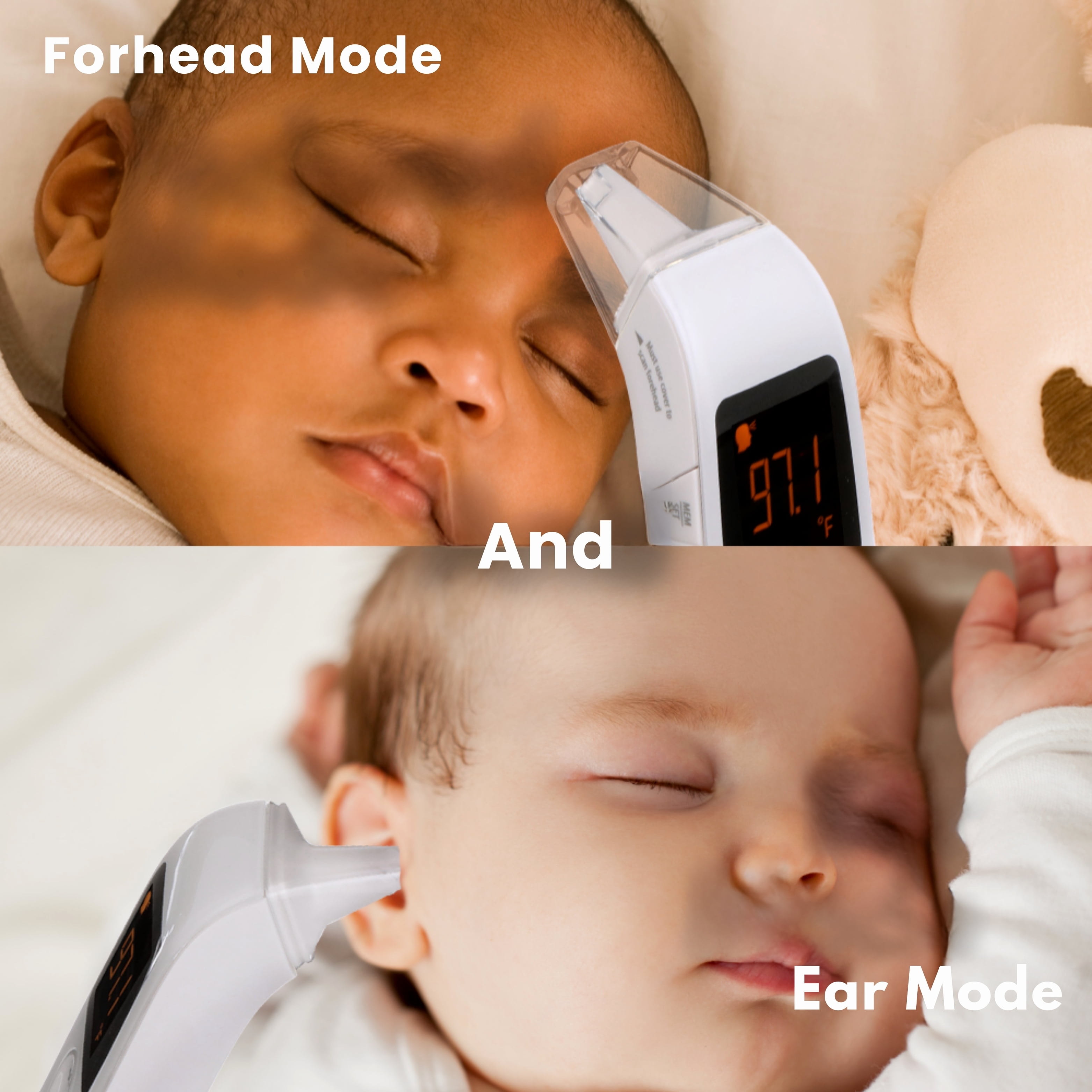 (12 pack) MOBI DualScan FeverTrack Ear & Forehead Medical Grade Thermometer w/ Medication Reminder Alarm