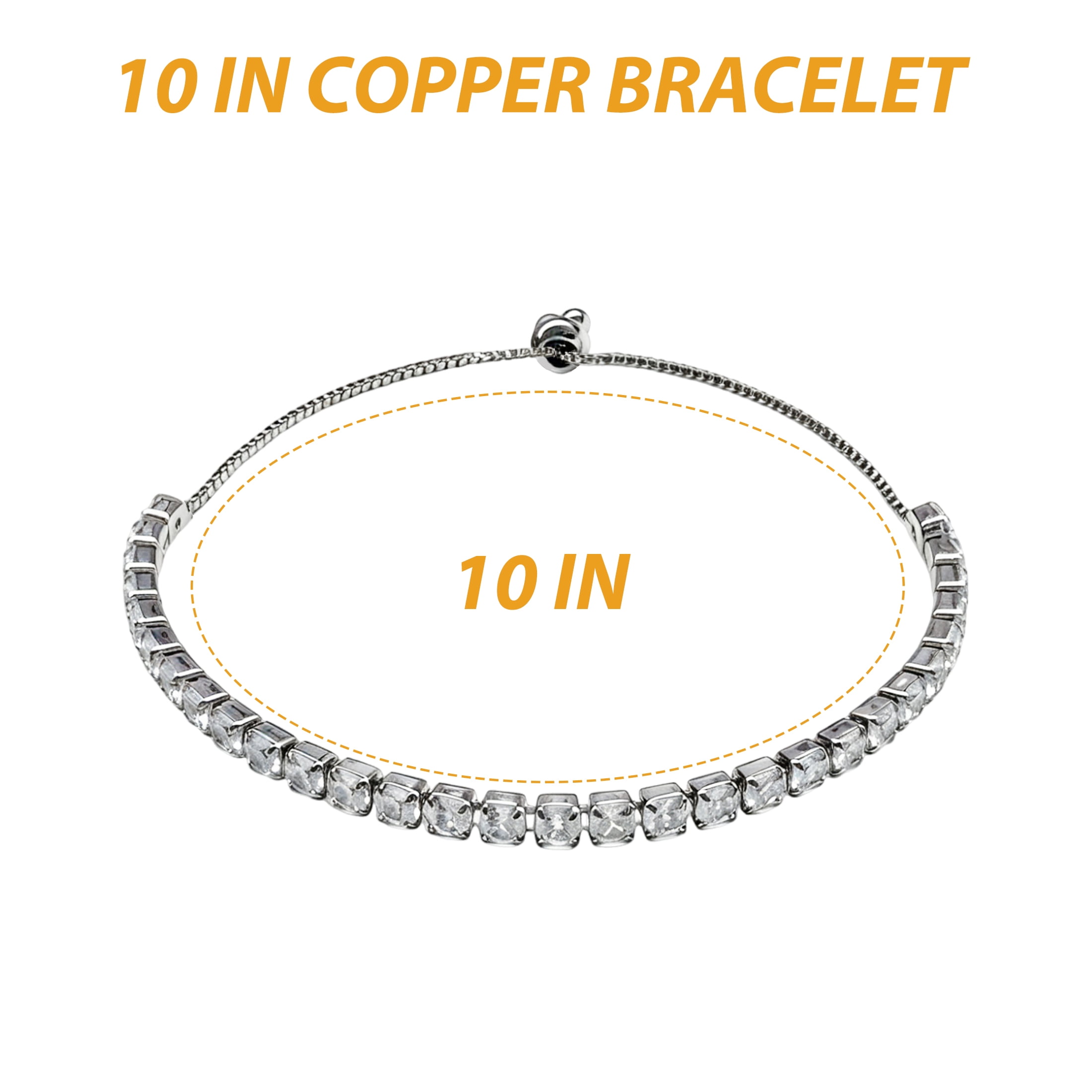 GARITIN Tennis Bracelet for Women, 10 Inch Copper Square Cubic Zirconia Bracelet, Sparkling CZ Tennis Bracelet Jewelry with Gift Box for Birthday Anniversary Gift