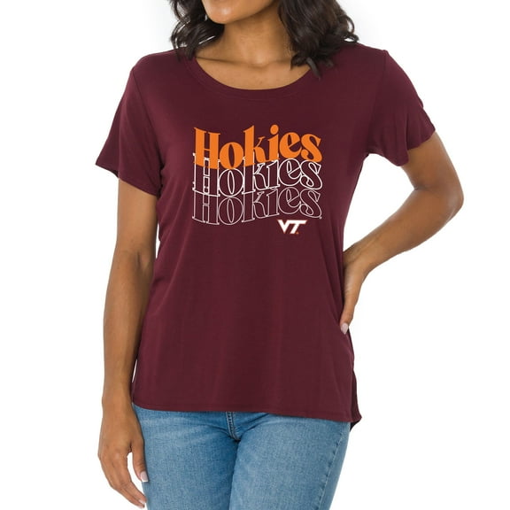 Women's Maroon Virginia Tech Hokies Relaxed Scarlet Scoop Neck T-Shirt