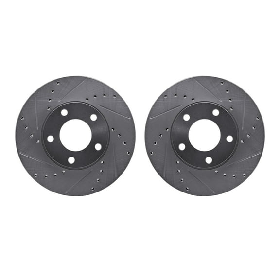 Dynamic Friction Company Front Brake Rotors-Drilled and Slotted-Silver 7002-80006