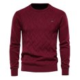 thumbnail image 2 of AherBiu Chandails pour Hommes Col Rond Manches Longues Tricot Automne Décontracté Thermique en Coton, 2 of 5