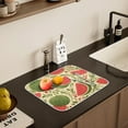 thumbnail image 6 of Watermelon Flower Dish Drying Mats for Kitchen Counter, 18x24 inch Drying Dishes Absorbent Microfiber Dish Drainer Mat Rack Pad Fast Dry, 6 of 8