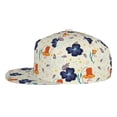 thumbnail image 3 of Daiia Flower Leaves print Flat Bill Hats Flat Brim Trucker Cap Baseball Cap Adjustable Classic Low Profile Hat Unconstructed Plain Cap, 3 of 9