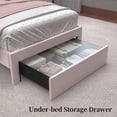 thumbnail image 6 of SIBEDS LED Bed Frame with Storage Drawer and Galaxy Star Projector Velvet Upholstered Gray Tufted Wingback Headboard, Twin, 6 of 9