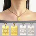 thumbnail image 4 of Dreamtimes Star of David Necklace Judaic Hebrew Bring Them Home NOW Double Sides Carved Pendant Stainless Steel Jewish Jewelry, 4 of 5