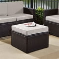 thumbnail image 2 of Pemberly Row Wicker Patio Ottoman with Gray Cushions, 2 of 7