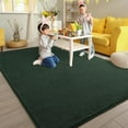 thumbnail image 2 of Arogan Soft Low Pile Rug Modern Area Rugs for Bedroom Living Room,Suitable for Boys Girls Teenagers and Adults with Super Soft Touch , Dark Green , 6' x 9', 2 of 8