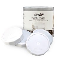 Masontops Tough Tops - Wide Mouth Mason Jar Lid - White - Bpa-Free Plastic Screw Caps - Reusable Airtight Storage Covers