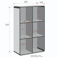 thumbnail image 3 of Kings Brand Furniture Dothan Wood 6-Cubed Open Bookcase - Storage Shelf Organizer Bookshelf (Black), 3 of 5