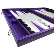 Silverman & Co. 19-inch Premium Backgammon Set - Large - Purple