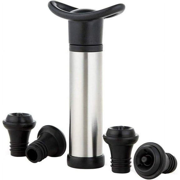 Wine Saver Vacuum Pump Preserver with 4 Wine Bottle Stoppers