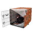 thumbnail image 5 of Abstract Dog Crate Cover, Bohemian Pattern of Strokes in Earth Tones, Easy to Use Pet Kennel Cover Small Dogs Puppies Kittens, 7 Sizes, Burnt Orange Multicolor, by Ambesonne, 5 of 6