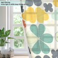 thumbnail image 4 of Yayeee Window Curtains Light Filtering 63"x42" Grommet Panel Pair Home Living Room Decor, Beige Clover Pattern, 4 of 7