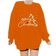 thumbnail image 4 of biudgviw Merry Christmas Sweatshirt for Women Fall Soft Fleece Long Sleeve Pullover Shirts Trendy Crewneck Graphic Oversized Tops, 4 of 5