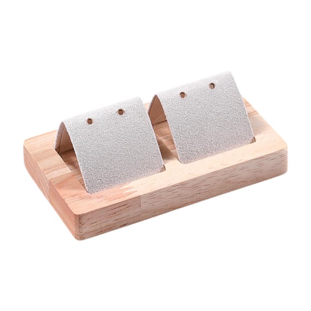 Soporte para pendientes con tarjeta, soporte para colgar, base de madera, etiquetas para pendientes, expositor de pendientes Sostenga 2 pares
