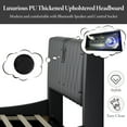 thumbnail image 3 of Queen Bed Frame With Built-In Bluetooth Speakers And Customizable RGB LED Lights, PU Leather Headboard, No Box Spring Needed, Easy Assembly, Black, 3 of 9