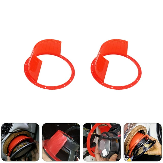 OULII 2pcs Car Speaker Covers Waterproof Red ABS for Trucks