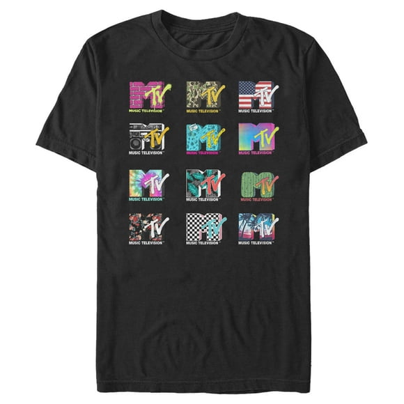 T-Shirt Logo Grille MTV pour Hommes - Black - 3X Large