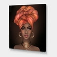 thumbnail image 3 of Designart ' African American Woman Portrait with Turban V ' Modern Canvas Wall Art Print, 3 of 4