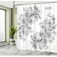 thumbnail image 5 of Ambesonne Floral Shower Curtain, Astrology Pisces Sign, 69"Wx84"L, Black White, 5 of 5