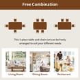 thumbnail image 5 of Mid-century Modern Dining Table Set for 4, Solid Wood Dining Table and Solid Wood Chairs, 5 Piece Farmhouse Dining Table and 4 Upholstered Chairs for Home, Kitchen, Apartment, Space Saving, 5 of 13