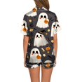 thumbnail image 3 of Women'S Pajama Sets Halloween 2 Pcs Silk Satin Soft Sleepwear Outfits Halloween Button Down Short Sets For Women Lounge Wear For Women Womens Nighties, 3 of 6