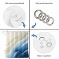 thumbnail image 4 of Navy Blue Ombre Beach Shower Curtain, Waterproof Shower Curtains for Bathroom, Summer Ocean Coastal Gradient Waves Washable Fabric Bathtub Curtain Set Bath Decor with 12 Hooks 72"x78", 4 of 8