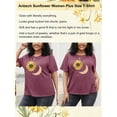 thumbnail image 6 of Anbech Sunflower And Moon Plus Size T-Shirts for Women Graphic Sunflower with Moon Print Oversize Short Sleeves T-Shirt with Round Neck, 6 of 9