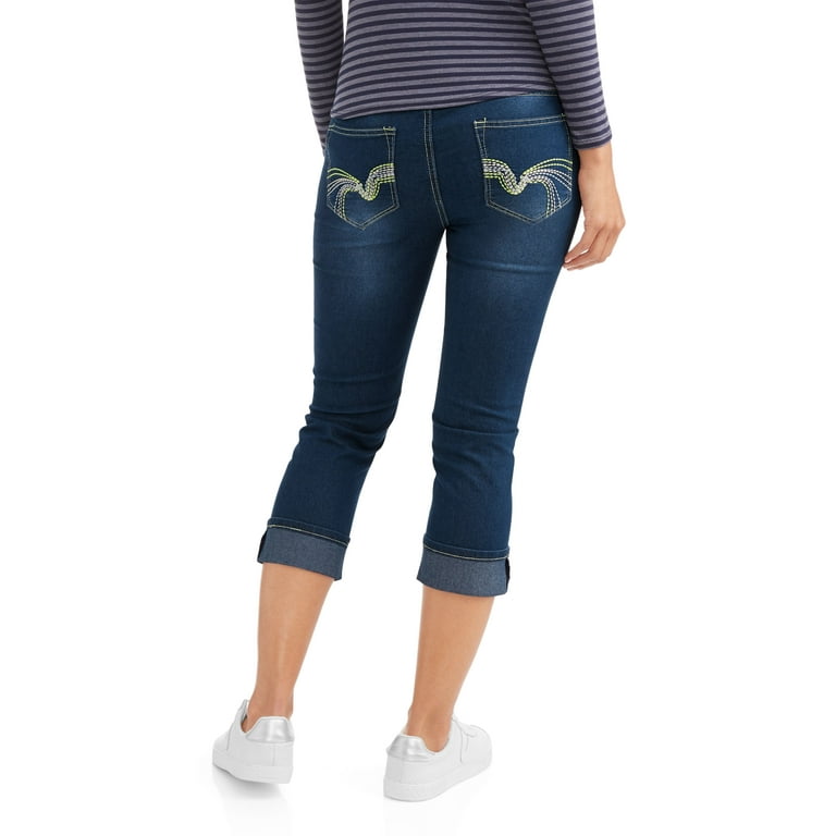 Plus size distressed cheap capri jeans
