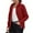 Red, variant on Women's Polar Fleece Full Zip Up Winter Jacket Long Mock Neck Jackets Solid Color Casual Soft Coats with Pockets