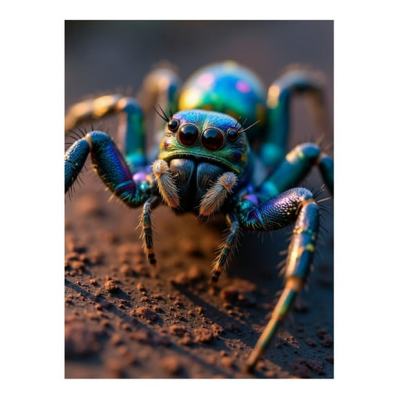 Diamond Art Kit for Adults, Colorful Iridescent Spider Closeup Diamond Painting for Adults Beginners, 5D DIY Diamond Art Painting Kits, Colorful Diamond Painting Craft for Home Decor 12x16