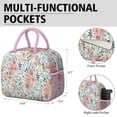thumbnail image 6 of Lunch Bag Lunch Box for Women Reusable Insulated Lunch Cooler Bags,Large Capacity for Work Travel Picnic,Water-Resistant Pioneer Colorful Floral Lunch Tote Bag Gifts for Woman Mom Pink, 6 of 6