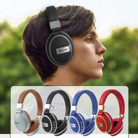 RFUGUG Foldable Over-Ear Bluetooth 5.0 Headphones - Wireless & Card-Playable Music Headset with Superior Sound for Studying, Reading, Music & Gaming