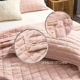 thumbnail image 6 of KASENTEX Quilt-Bedding-Coverlet-Blanket-Set, Machine Washable, Ultra Soft, Lightweight, Stone-Washed, Detailed Stitching-Hypoallergenic-Solid Color with Pillow Shams, Blush Pink, Twin Size, 6 of 7