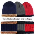 thumbnail image 5 of Juego de bufanda de 2 piezas para sombrero de invierno, gorro de punto de felpa cálido, gorro de punto grueso, bufandas, conjunto de bufandas compatibles con hombres y mujeres Afortunado Sencillez, 5 of 5